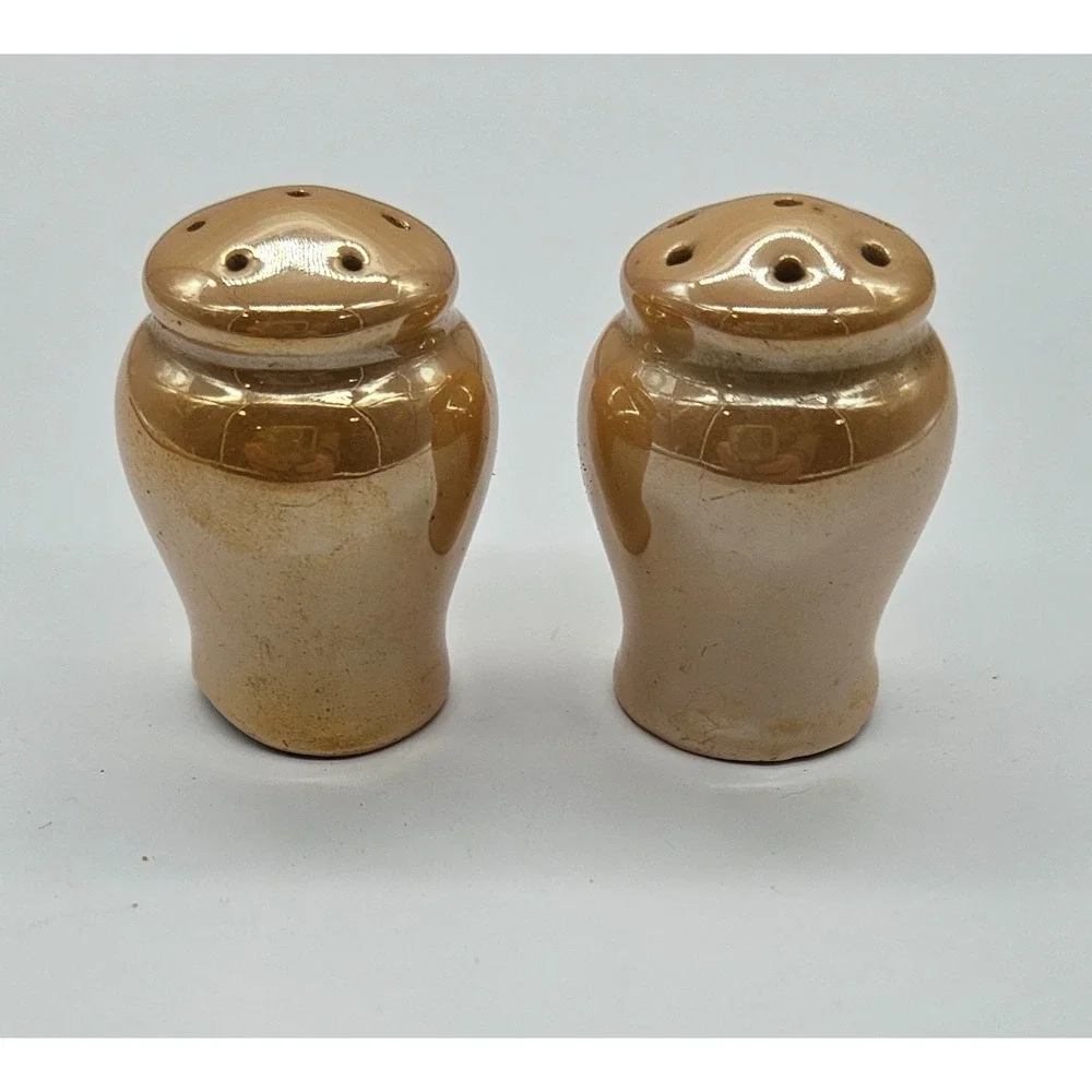 Vintage Lusterware Japan Ceramic Salt and Pepper Shakers Set Kitchen Table Decor